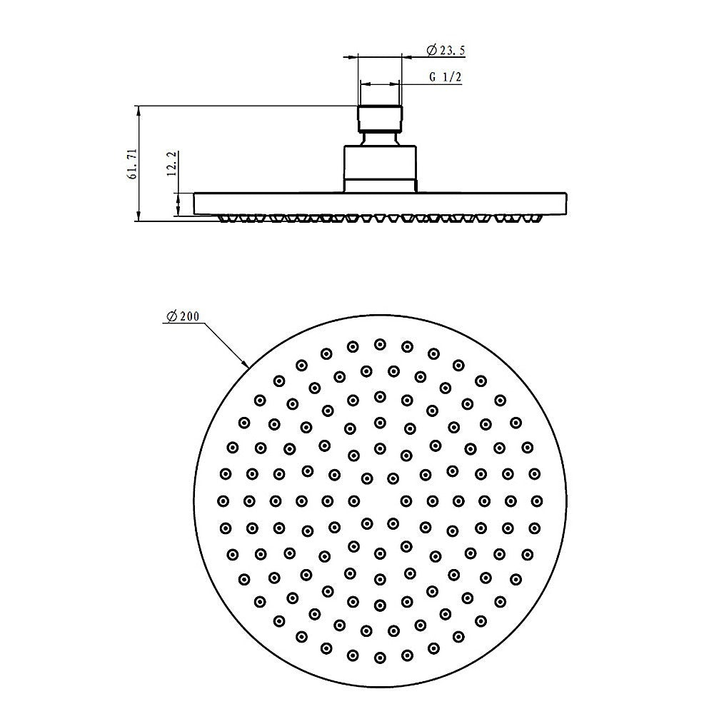 200mm Shower Head Round Chrome Showerhead V63-823291