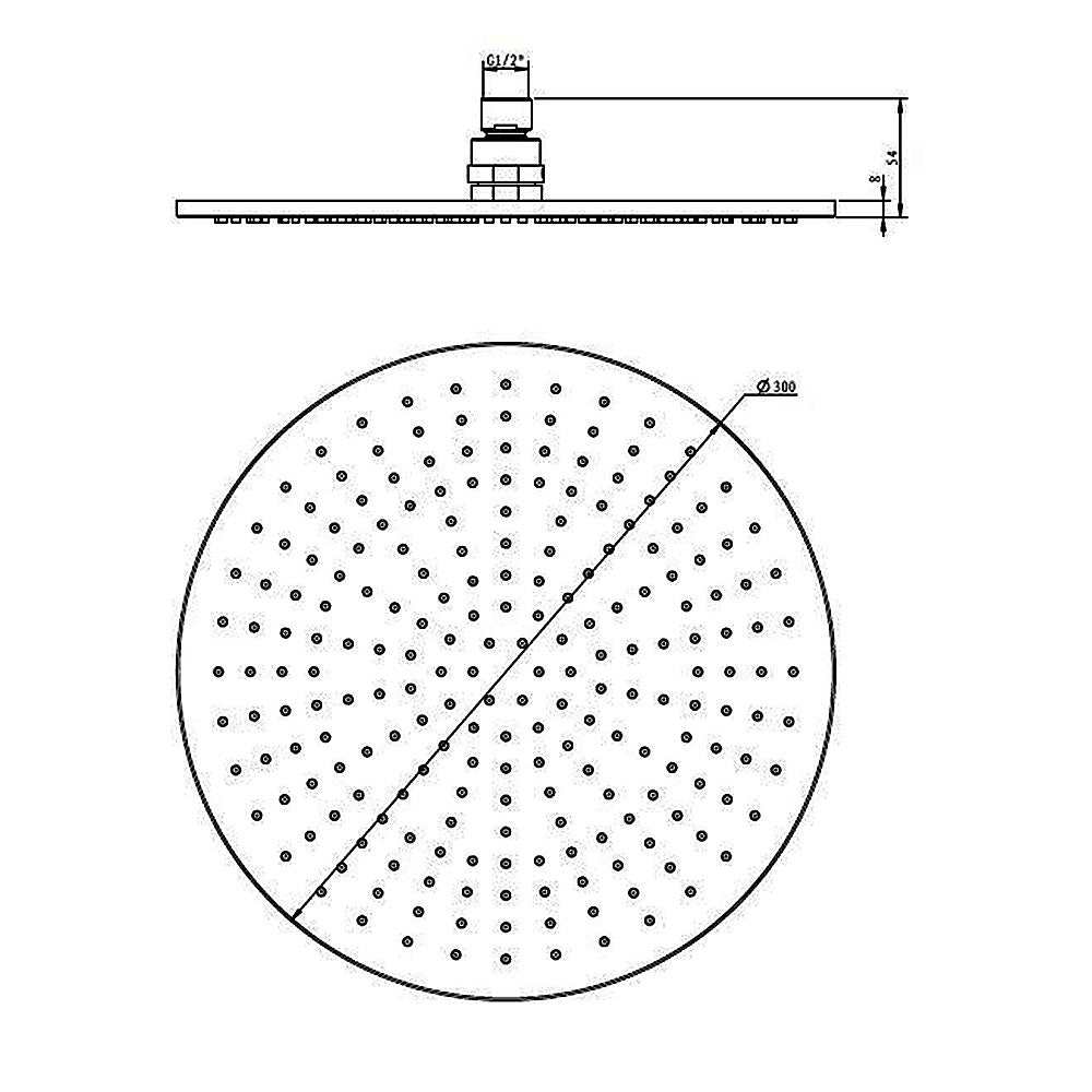 300mm Brass Shower Head Round Chrome Showerhead V63-823311