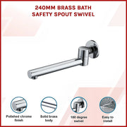 240mm Brass Bath Safety Spout Swivel V63-823331