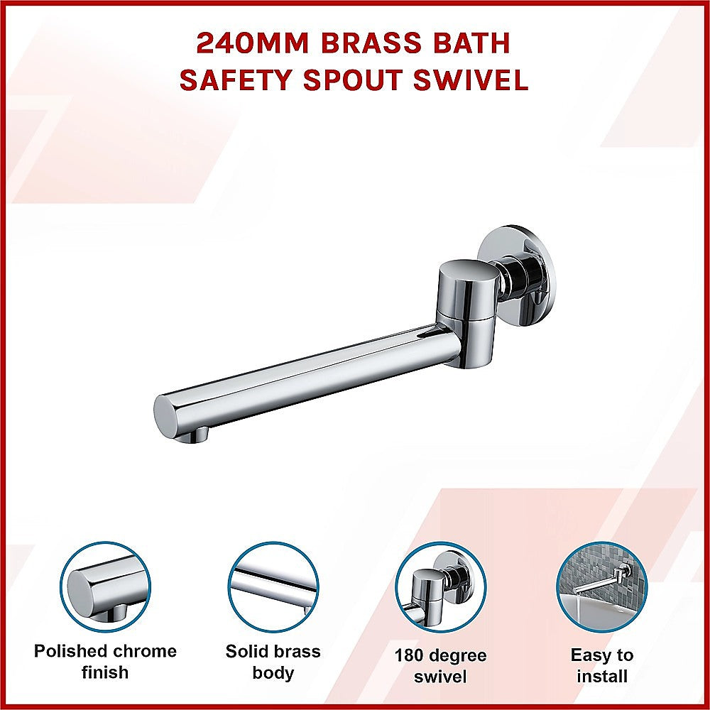 240mm Brass Bath Safety Spout Swivel V63-823331