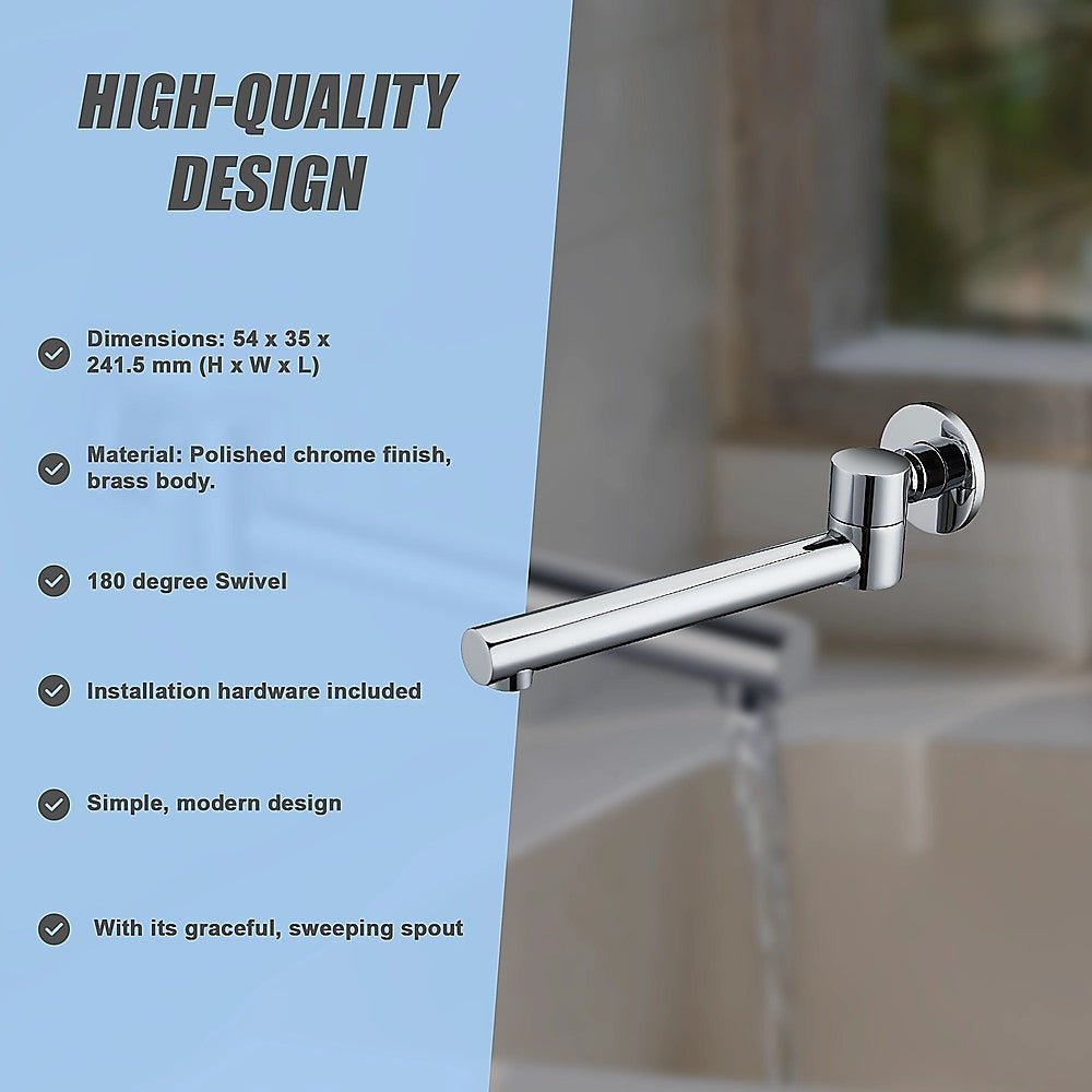 240mm Brass Bath Safety Spout Swivel V63-823331