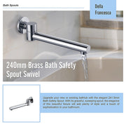240mm Brass Bath Safety Spout Swivel V63-823331