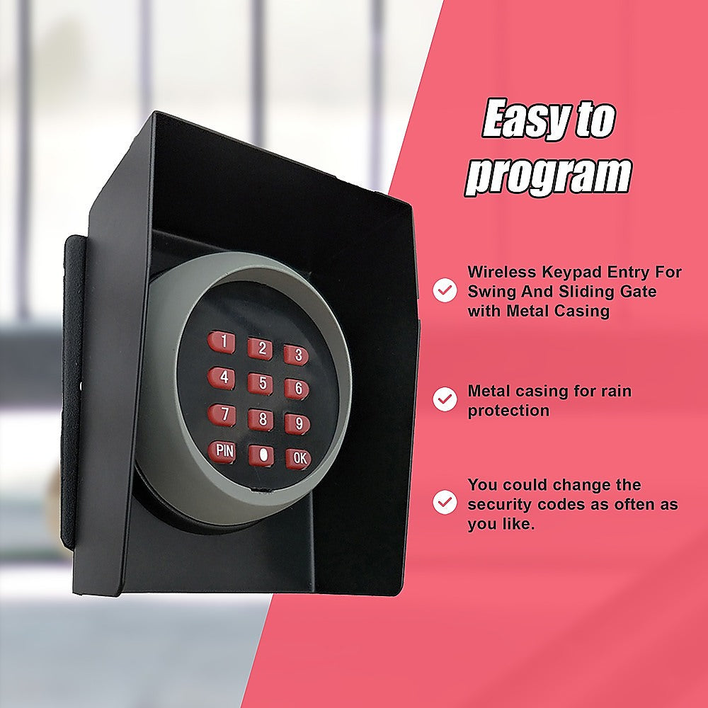 Wireless Keypad Entry For Swing And Sliding Gate with Metal Casing V63-823391