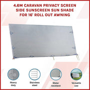 4.6m Caravan Privacy Screen Side Sunscreen Sun Shade for 16' Roll Out Awning V63-823571
