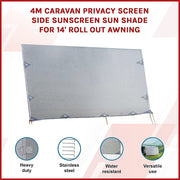 4m Caravan Privacy Screen Side Sunscreen Sun Shade for 14' Roll Out Awning V63-823591