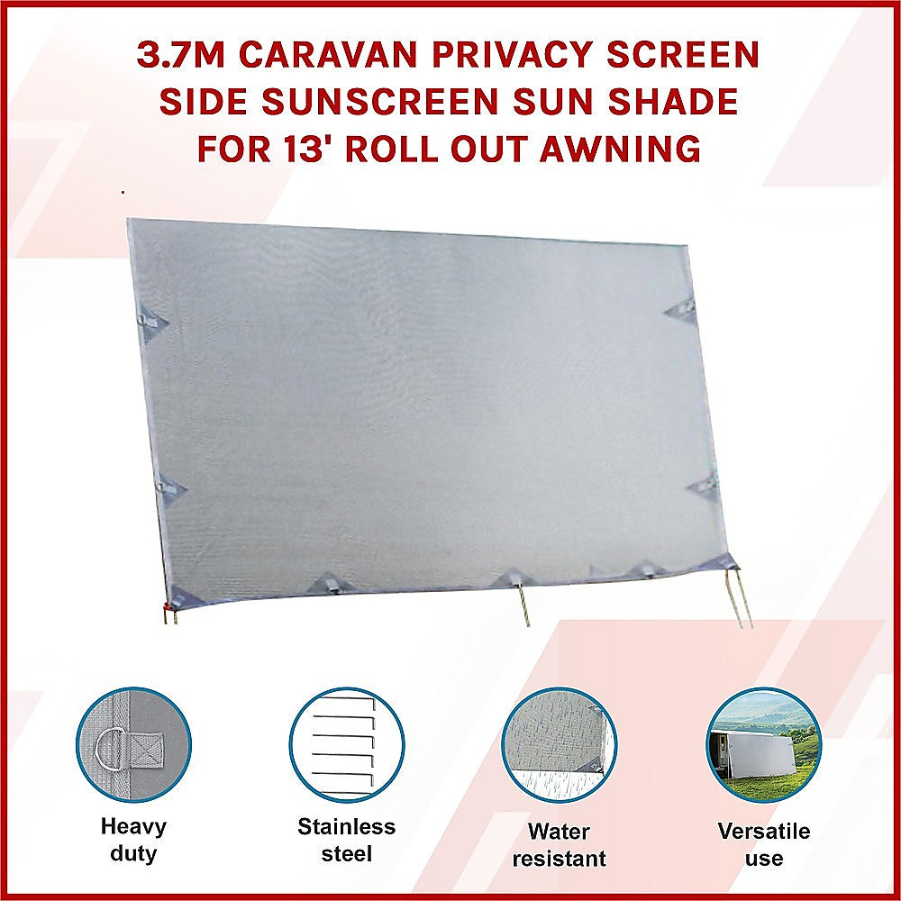 3.7m Caravan Privacy Screen Side Sunscreen Sun Shade for 13' Roll Out Awning V63-823601