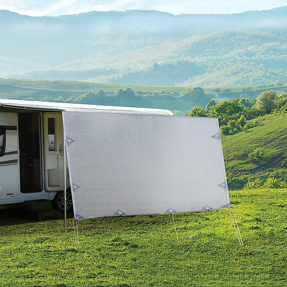3.4m Caravan Privacy Screen Side Sunscreen Sun Shade for 12' Roll Out Awning V63-823611