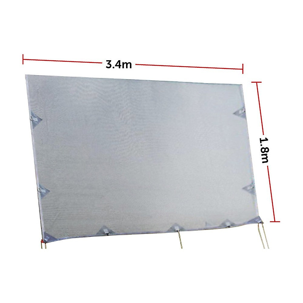 3.4m Caravan Privacy Screen Side Sunscreen Sun Shade for 12' Roll Out Awning V63-823611