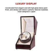 Automatic Dual Watch Winder Wood Display Box Case Motor Rotation Storage V63-823691