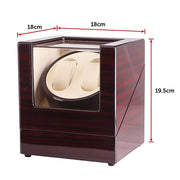 Automatic Dual Watch Winder Wood Display Box Case Motor Rotation Storage V63-823691