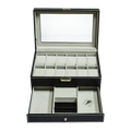 12 Grids Watch Display Case Leather jewellery Storage Box Organiser Lock Key V63-823711