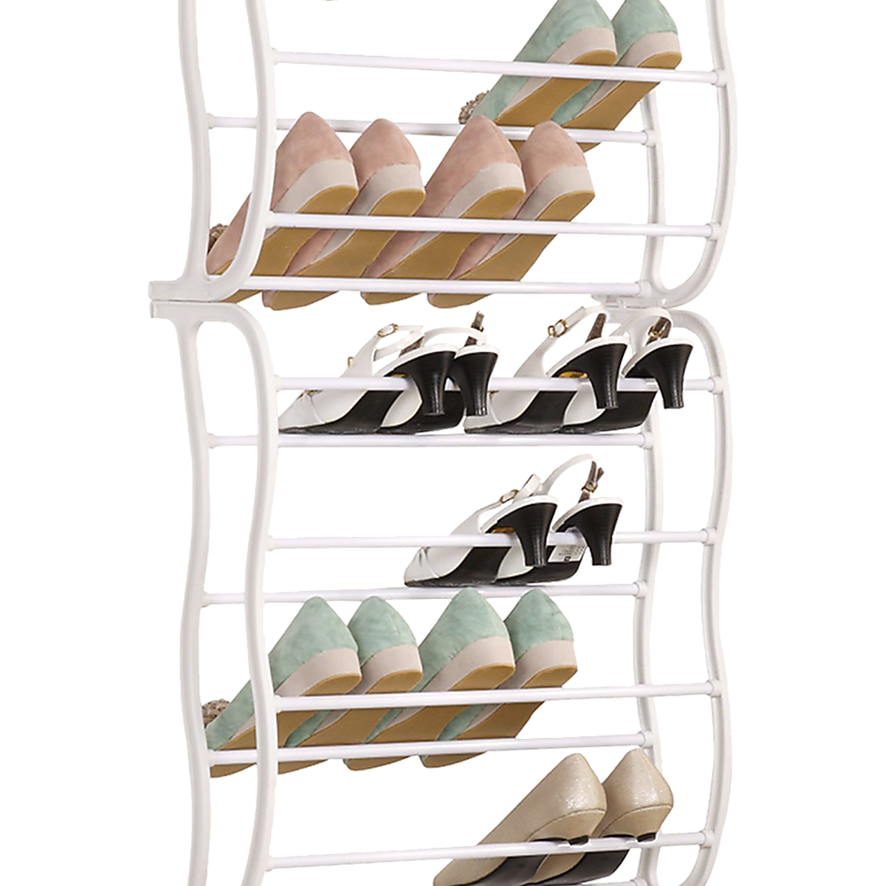 36 Pair Shoe Holder Organiser Over The Door Hanging Shelf Rack Storage Hook V63-823751