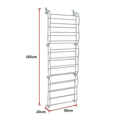 36 Pair Shoe Holder Organiser Over The Door Hanging Shelf Rack Storage Hook V63-823751