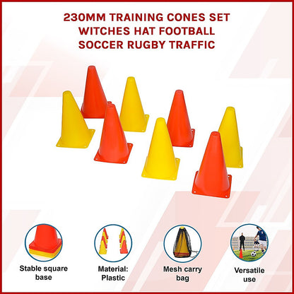 230mm Training Cones Set Witches Hat Football Soccer Rugby Traffic V63-823761
