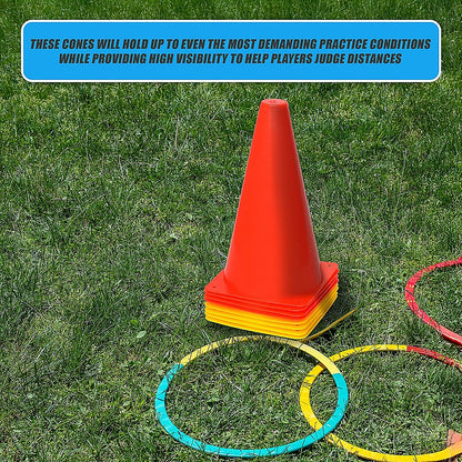 230mm Training Cones Set Witches Hat Football Soccer Rugby Traffic V63-823761