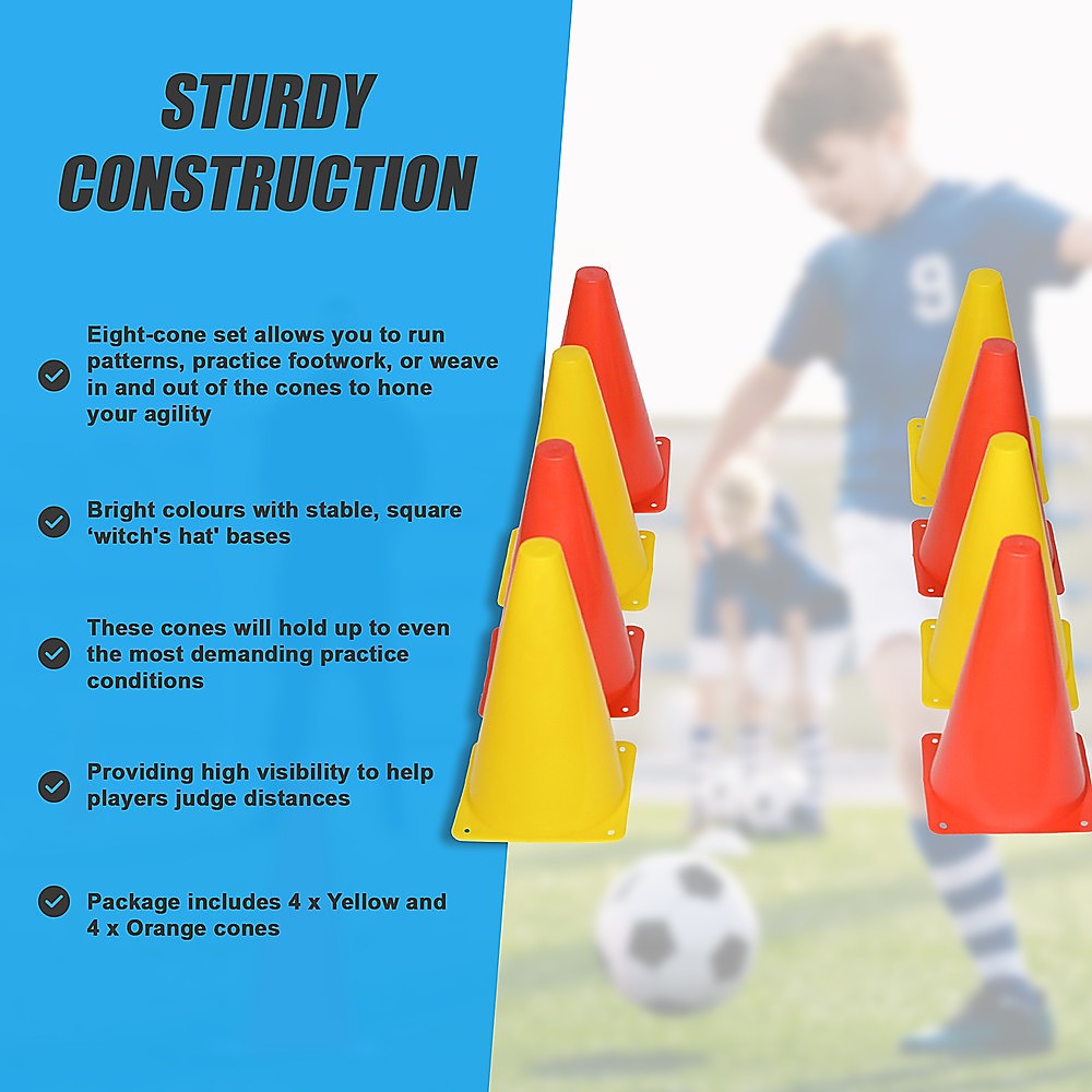 230mm Training Cones Set Witches Hat Football Soccer Rugby Traffic V63-823761