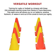 230mm Training Cones Set Witches Hat Football Soccer Rugby Traffic V63-823761