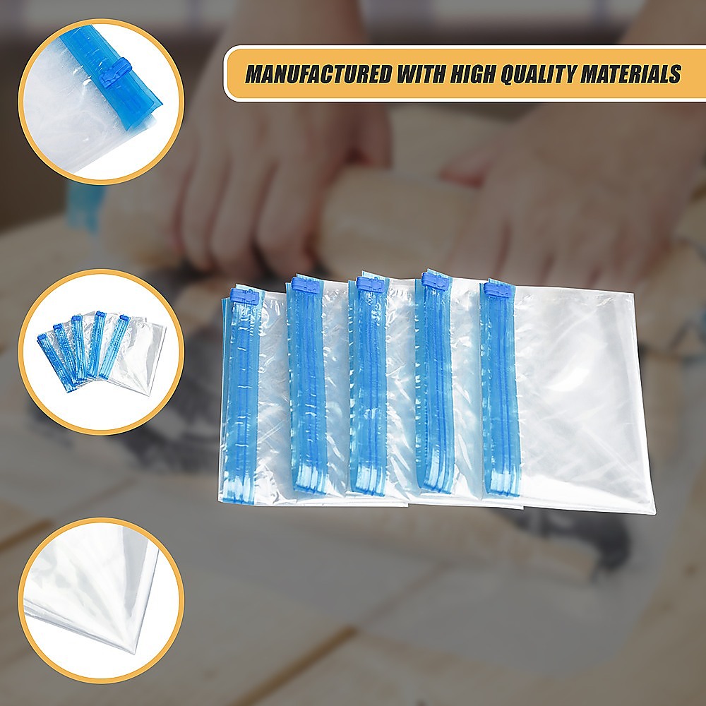 Travel Space Saver Saving Hand Roll Up Roller Seal No Vacuum Storage Bag x20 V63-823791