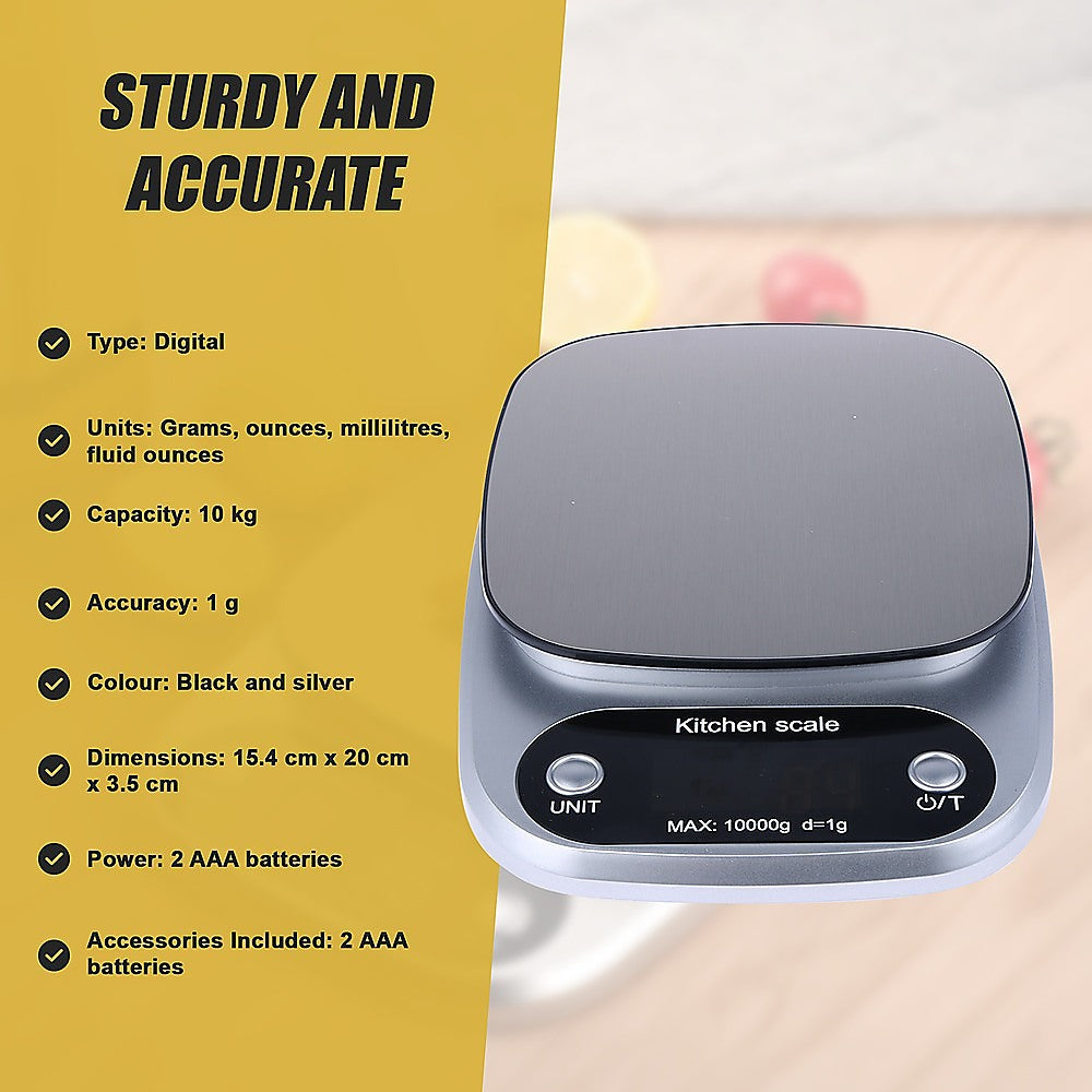 Digital Kitchen Scale LCD Electronic Postal Food Weight Scales 10kg/1g V63-823801