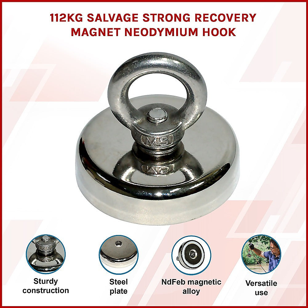 112Kg Salvage Strong Recovery Magnet Neodymium Hook V63-823831