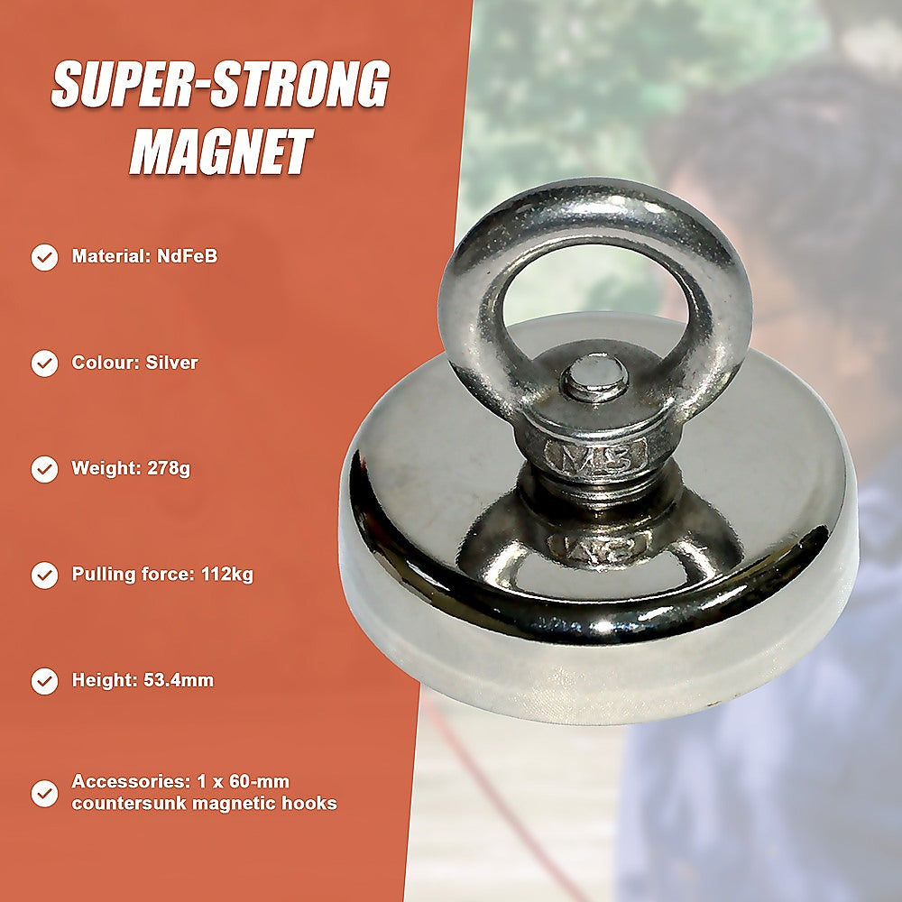 112Kg Salvage Strong Recovery Magnet Neodymium Hook V63-823831