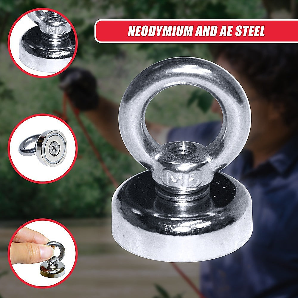 12Kg SALVAGE Strong MAGNET N52 Neodymium Eyebolt Circular Ring V63-823841