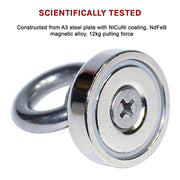 12Kg SALVAGE Strong MAGNET N52 Neodymium Eyebolt Circular Ring V63-823841