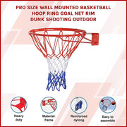 Pro Size Wall Mounted Basketball Hoop Ring Goal Net Rim Dunk Shooting Outdoor V63-823851