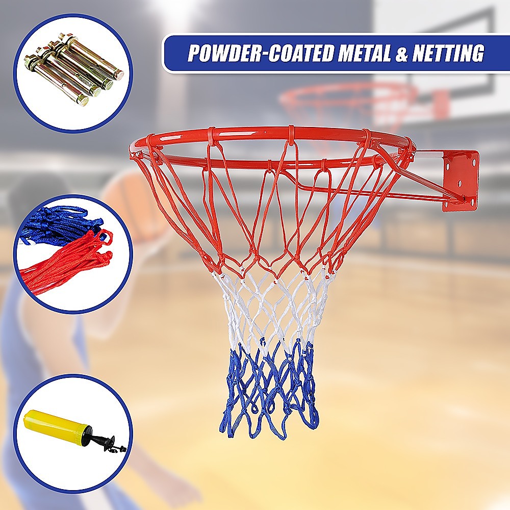 Pro Size Wall Mounted Basketball Hoop Ring Goal Net Rim Dunk Shooting Outdoor V63-823851
