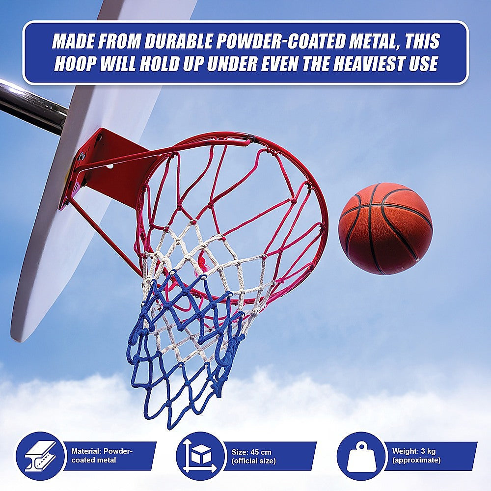 Pro Size Wall Mounted Basketball Hoop Ring Goal Net Rim Dunk Shooting Outdoor V63-823851