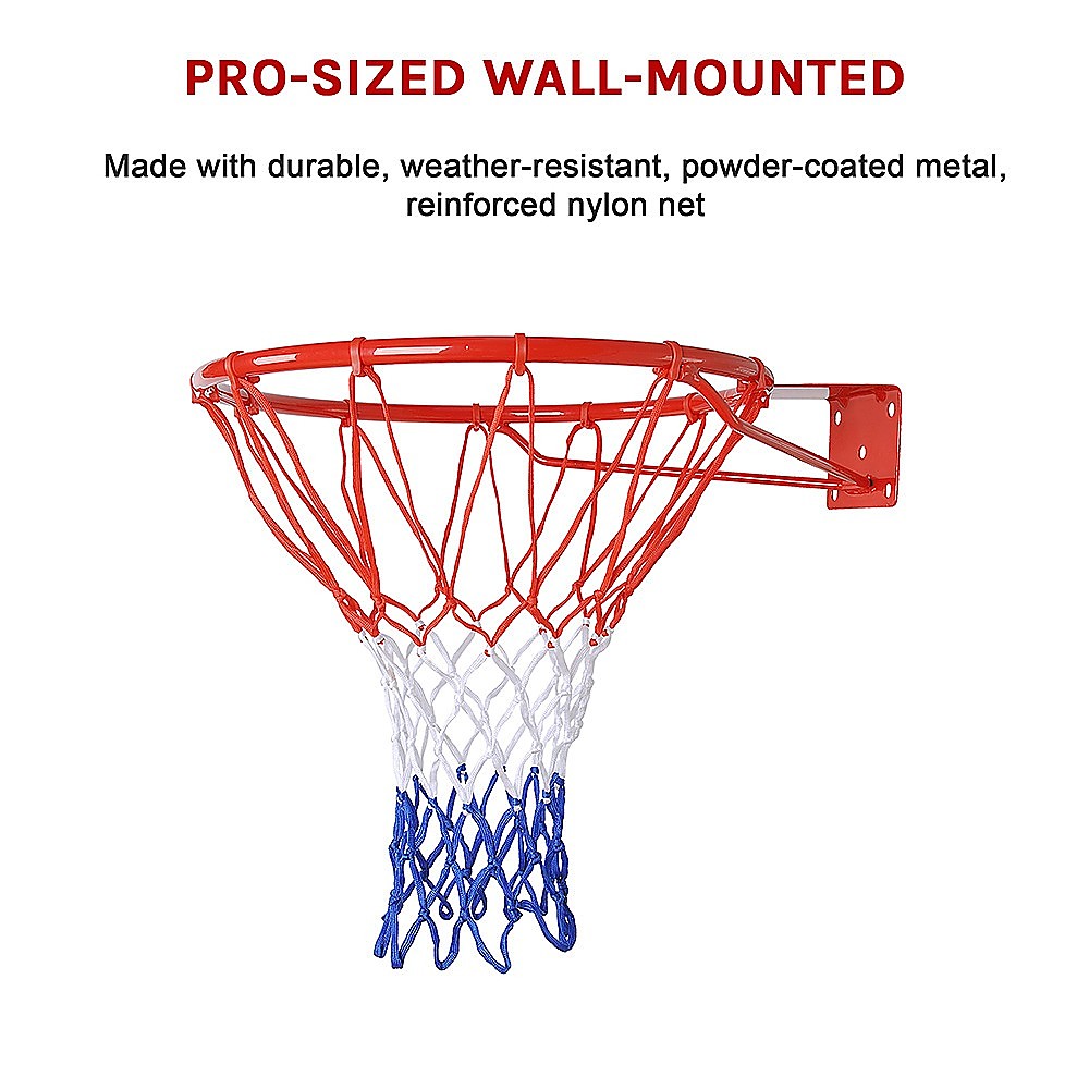 Pro Size Wall Mounted Basketball Hoop Ring Goal Net Rim Dunk Shooting Outdoor V63-823851
