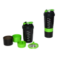 2x Protein Shaker Bottle Set - 3-in-1 Smart Blender Mixer Cup for Gym & Fitness V63-823861