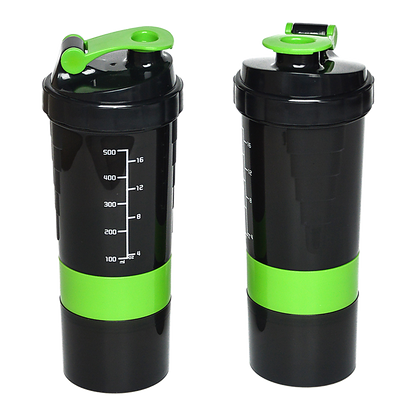 2x Protein Shaker Bottle Set - 3-in-1 Smart Blender Mixer Cup for Gym & Fitness V63-823861