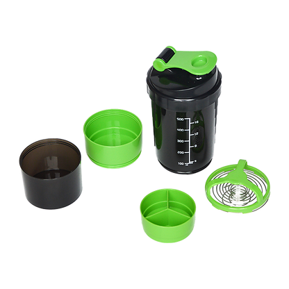 2x Protein Shaker Bottle Set - 3-in-1 Smart Blender Mixer Cup for Gym & Fitness V63-823861