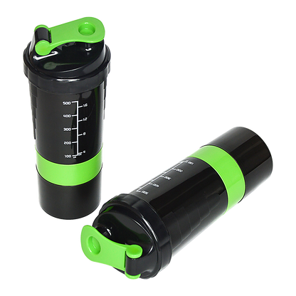 2x Protein Shaker Bottle Set - 3-in-1 Smart Blender Mixer Cup for Gym & Fitness V63-823861