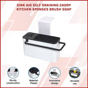 Sink Aid Self Draining Caddy Kitchen Sponges Brush Soap V63-823871