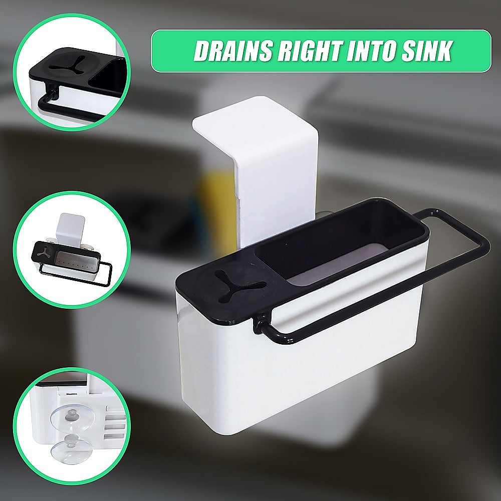Sink Aid Self Draining Caddy Kitchen Sponges Brush Soap V63-823871