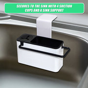 Sink Aid Self Draining Caddy Kitchen Sponges Brush Soap V63-823871