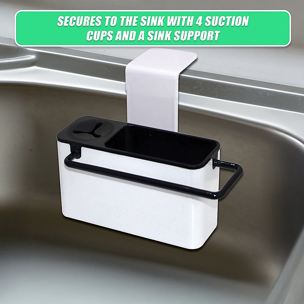 Sink Aid Self Draining Caddy Kitchen Sponges Brush Soap V63-823871