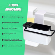 Sink Aid Self Draining Caddy Kitchen Sponges Brush Soap V63-823871