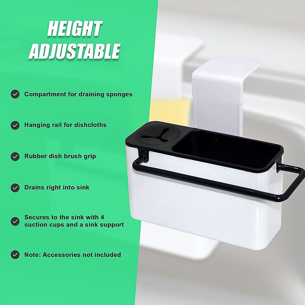 Sink Aid Self Draining Caddy Kitchen Sponges Brush Soap V63-823871