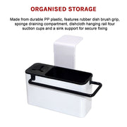 Sink Aid Self Draining Caddy Kitchen Sponges Brush Soap V63-823871