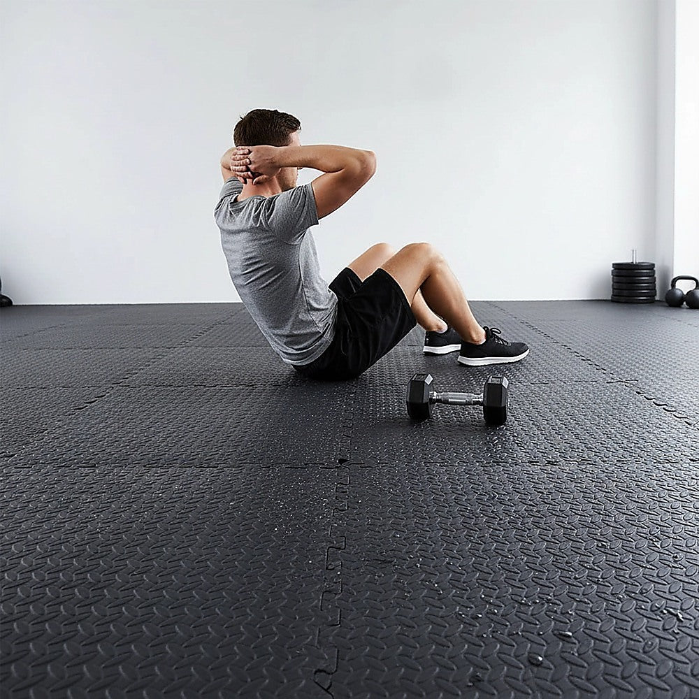 12 Tiles EVA Rubber Foam Gym Mat 60x60cm - 2.5cm Thick Fitness Flooring Set V63-823881