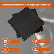 12 Tiles EVA Rubber Foam Gym Mat 60x60cm - 2.5cm Thick Fitness Flooring Set V63-823881