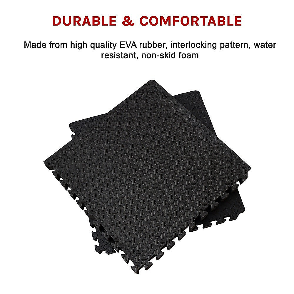 12 Tiles EVA Rubber Foam Gym Mat 60x60cm - 2.5cm Thick Fitness Flooring Set V63-823881