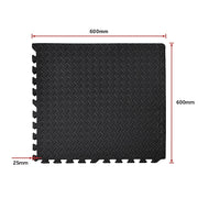 12 Tiles EVA Rubber Foam Gym Mat 60x60cm - 2.5cm Thick Fitness Flooring Set V63-823881
