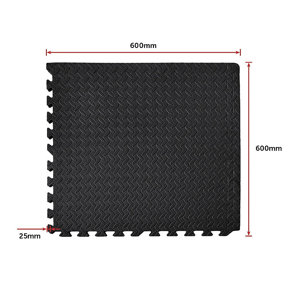 12 Tiles EVA Rubber Foam Gym Mat 60x60cm - 2.5cm Thick Fitness Flooring Set V63-823881