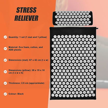 Massage Acupressure Yoga Mat With Pillow Sit Mats Cut Pain Stress Soreness V63-823891
