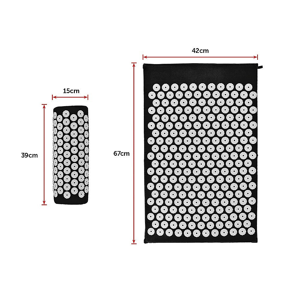 Massage Acupressure Yoga Mat With Pillow Sit Mats Cut Pain Stress Soreness V63-823891
