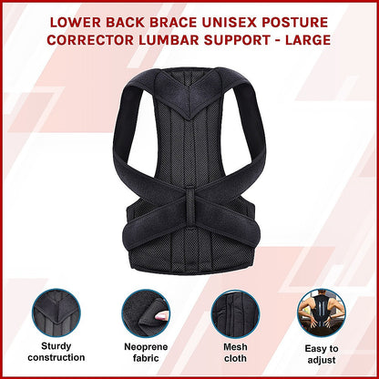 Lower Back Brace Unisex Posture Corrector Lumbar Support - Large V63-823901